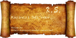 Kazinczi Sándor névjegykártya