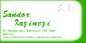 sandor kazinczi business card